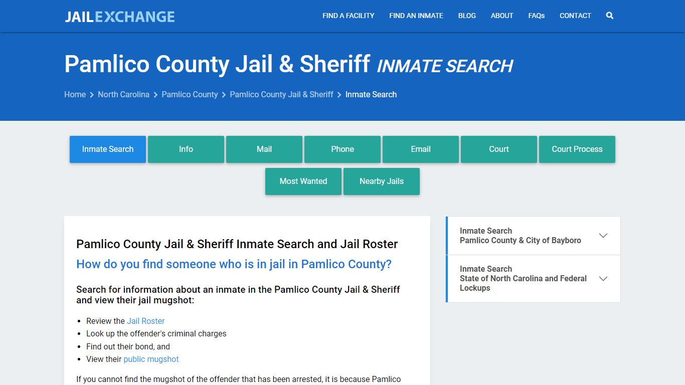 Pamlico County Jail & Sheriff Inmate Search - Jail Exchange